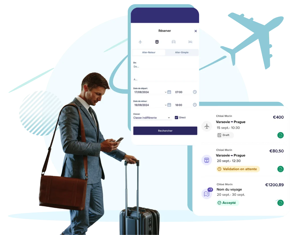 illustration IA & voyages d'affaires - solution travel & expense